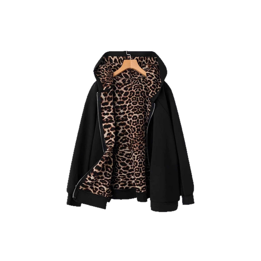 Damen kuschelige Fleecejacke mit tierischem Innenfutter