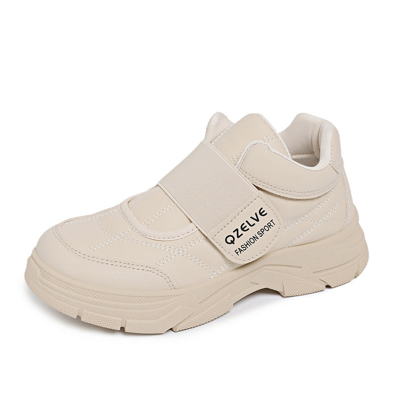 Damen Sportliche Sneakers mit rutschfestem Velours-Obermaterial und komfortabler Klettverschluss-Optik