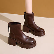Damen Stiefeletten mit robustem Blockabsatz und modernem Reißverschluss