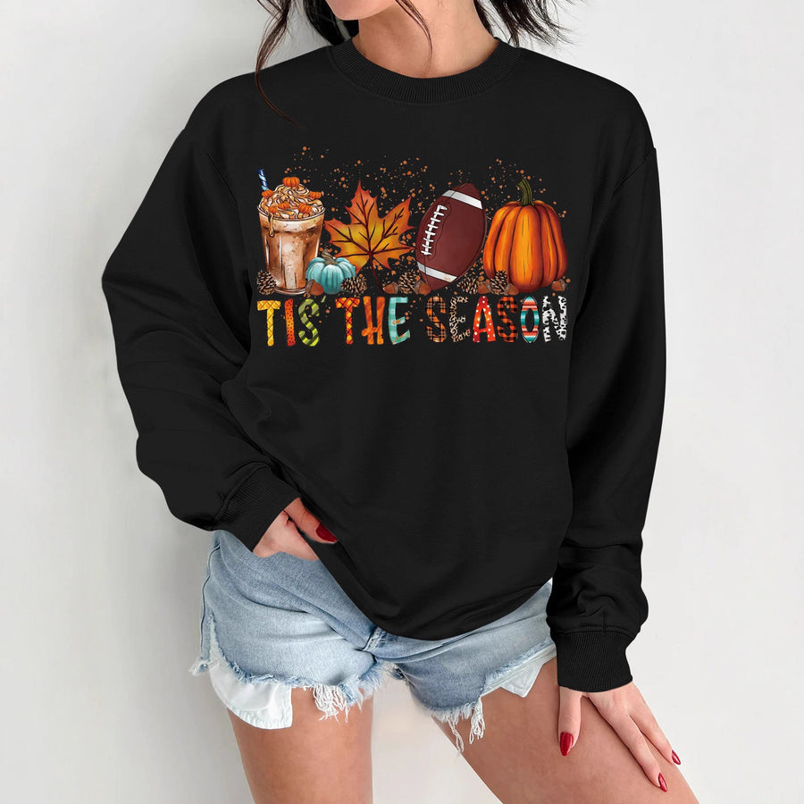 Damen Sweatshirt mit herbstlichem Motiv und lässigem Schnitt