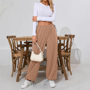 Damen Bequeme Freizeithose mit Tunnelzug und weitem Bein