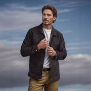 Herren Wildlederjacke mit modernem Stehkragen und praktischen Taschen Aliams