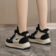 Damen modische High-Top Sneakers mit kuscheligem Fleecefutter und rutschfester Sohle