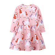 Mädchen Langarmkleid mit fröhlichem Einhorn-Design Drune