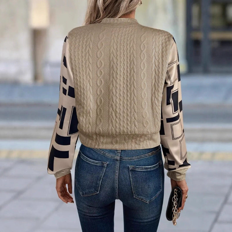 Damen lässige Bomberjacke mit strukturierter Oberfläche und modernem Design