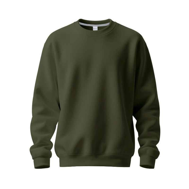 Herren nan Oversize-Rundhals-Sweatshirt aus weichem Baumwollfleece mit gerippten Bündchen Drune
