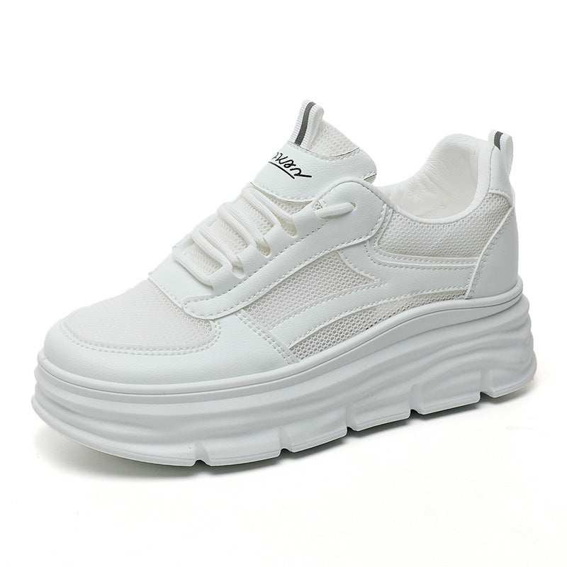 Damen elegante und bequeme Sneakers mit erhöhter Laufsohle
