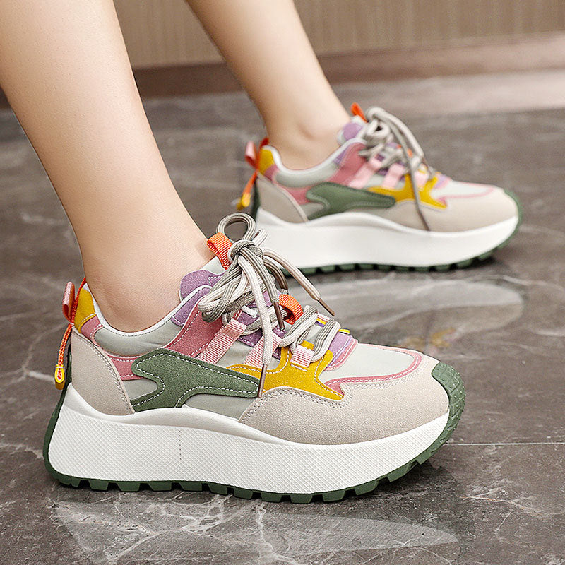Damen Sportliche Chunky Sneakers mit verspieltem Farbdesign