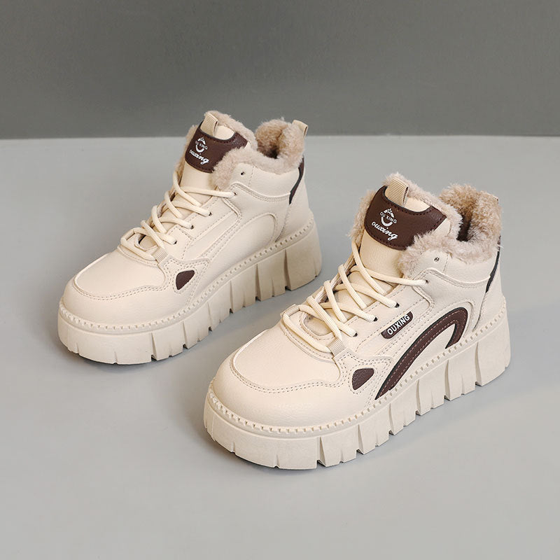 Damen High-Top Sneakers mit plüschiger Innenausstattung und rutschfester Sohle