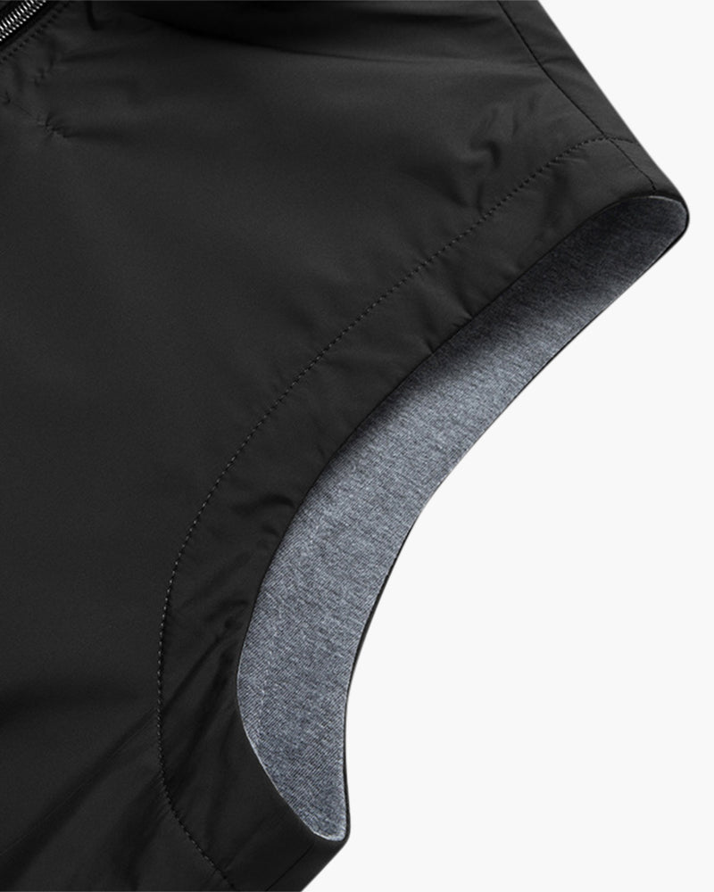 Luka | Schlank geschnittene Bodywarmer Schwarze Zip up Weste