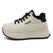 Damen Komfortable Plateau-Sneaker mit warmem Innenfutter