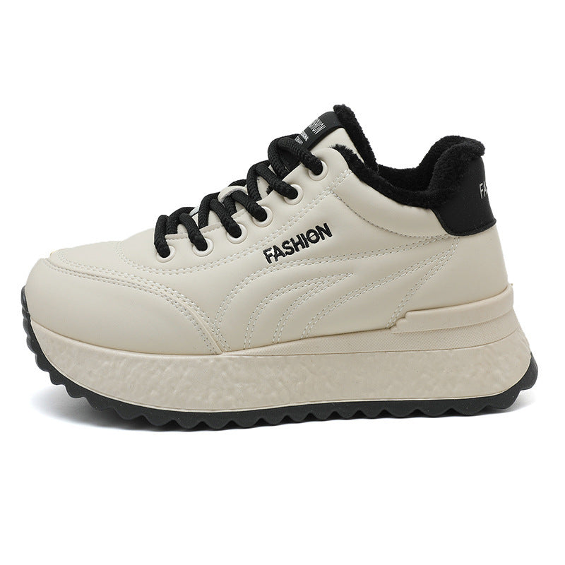 Damen Komfortable Plateau-Sneaker mit warmem Innenfutter