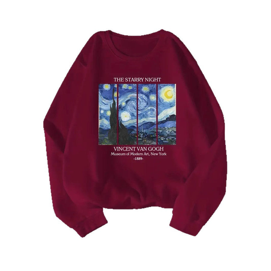 Damen Sweatshirt mit klassischem Van Gogh Kunstmotiv