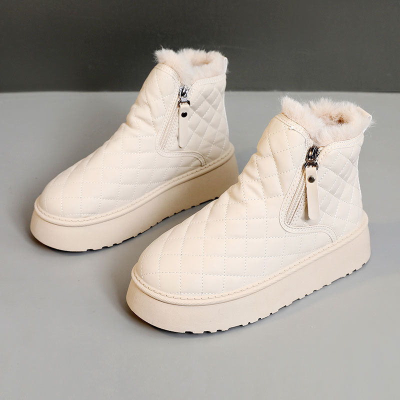 Damen Warmgefütterte Ankle Boots mit innovativem Reißverschluss