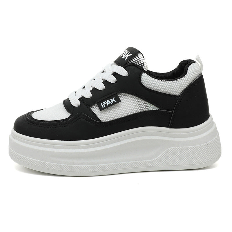 Damen modische Plateau-Sneaker mit atmungsaktivem Obermaterial und dämpfender Laufsohle
