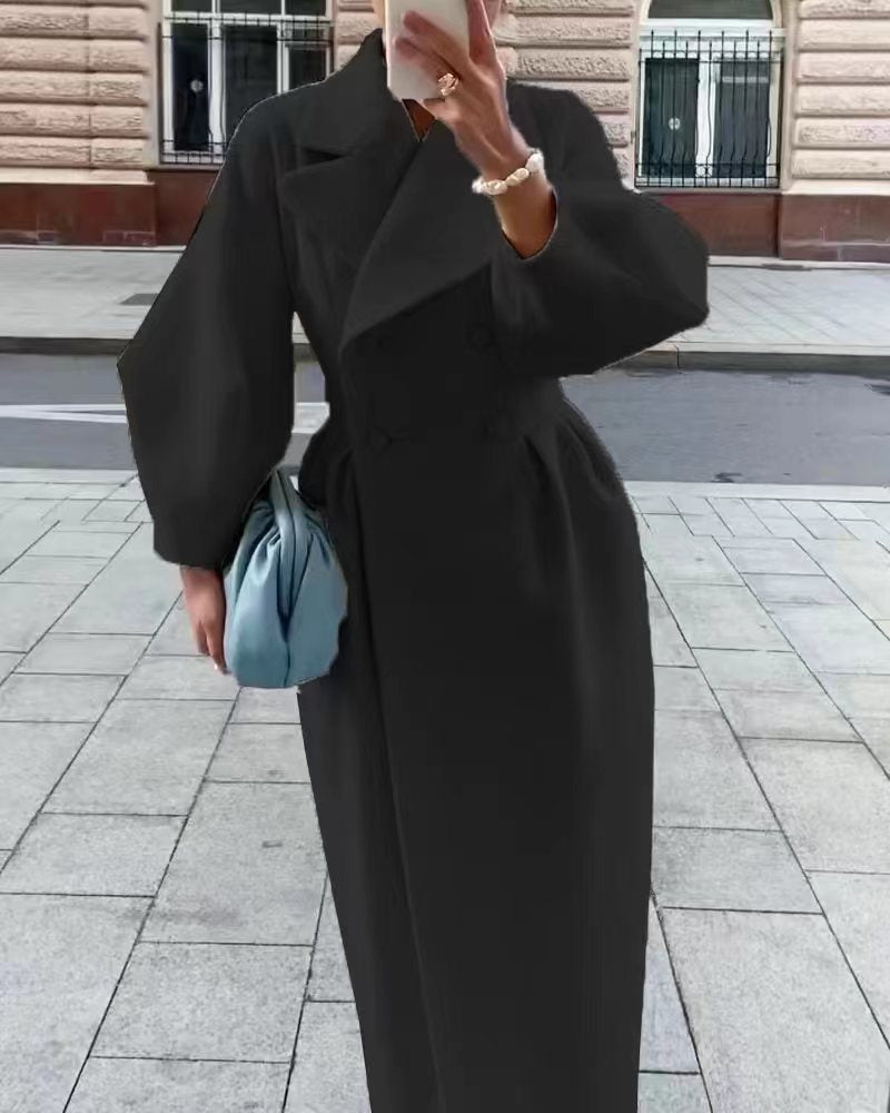 Damen Eleganter Trenchcoat mit tailliertem Schnitt und seitlichem Schlitz