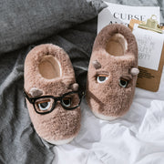 Damen Hausschuhe mit tierischem Motiv und weichem Fleece-Innenfutter