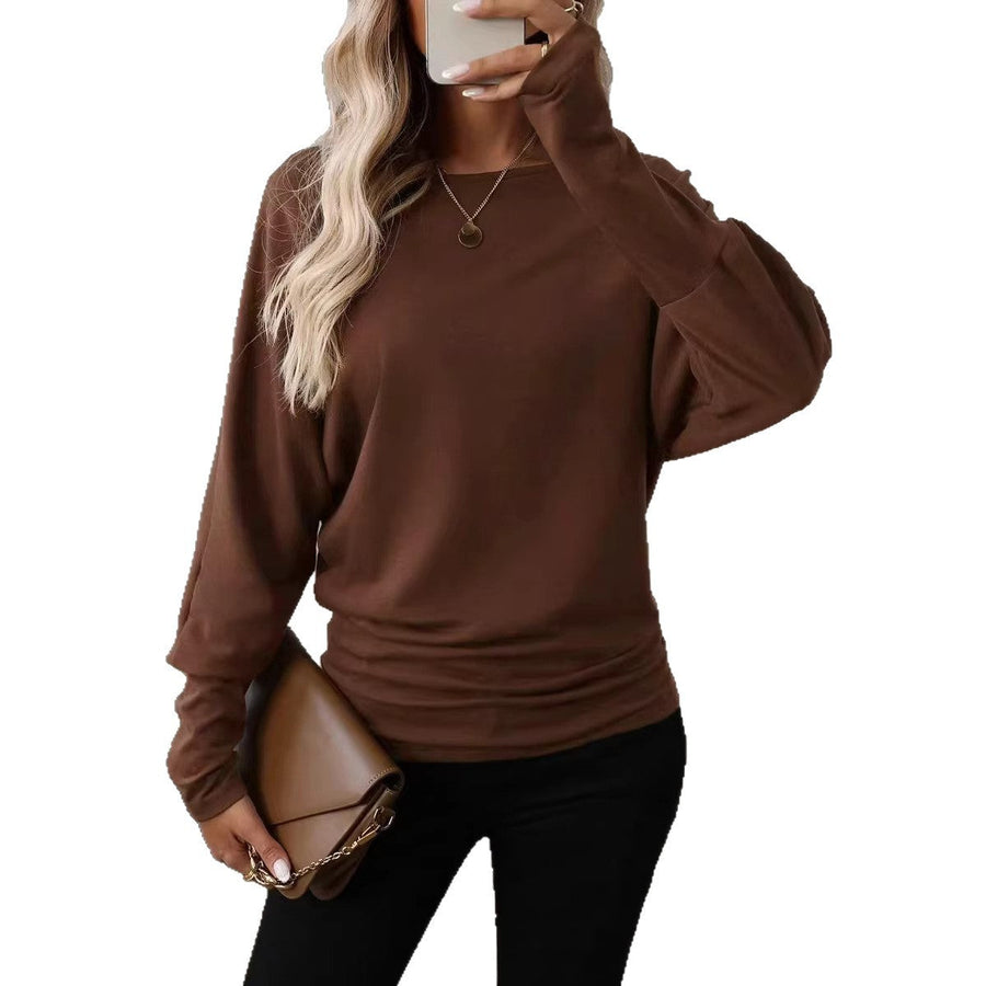 Damen Lässiges Langarmshirt mit weitem Schnitt und eleganter Silhouette