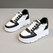 Damen modische Plateau-Sneaker mit rutschfester Sohle und bequemer Polsterung
