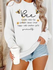 Damen Sweatshirt mit inspirierendem Bienenmotiv und positiven Affirmationen