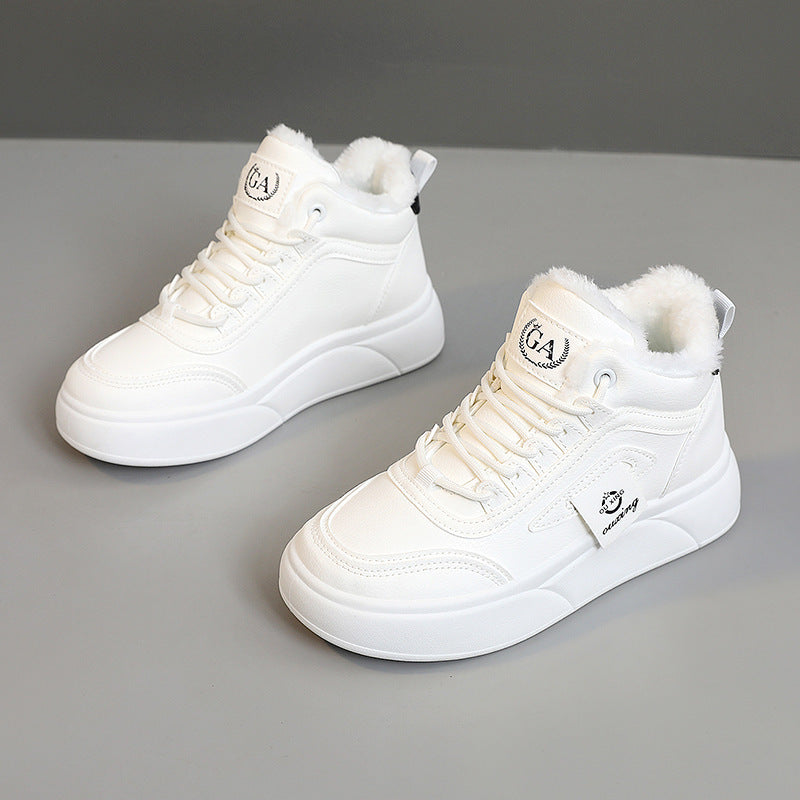 Damen modische High-Top Sneakers mit kuscheligem Innenfutter und rutschfester Sohle