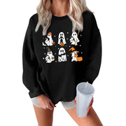 Damen Sweatshirt mit kreativem Gruselmotiv