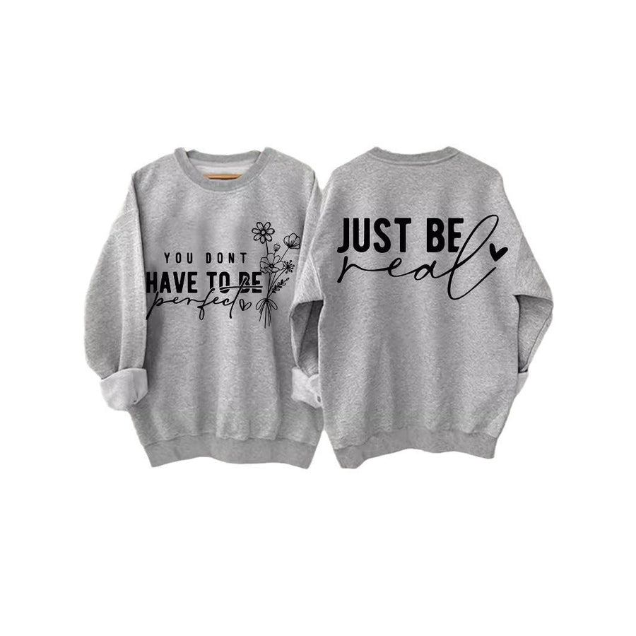 Damen lässiger Pullover mit inspirierenden Botschaften