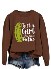Damen Sweatshirt mit humorvollem Gurkenmotiv und lässigem Schnitt