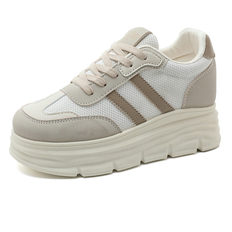 Damen Sportliche Plateau Sneakers mit atmungsaktivem Mesh-Obermaterial und dämpfender Laufsohle