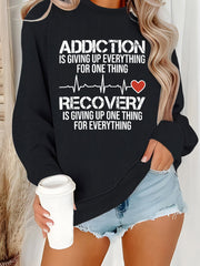 Damen Sweatshirt mit inspirierendem Druck und lässigem Schnitt