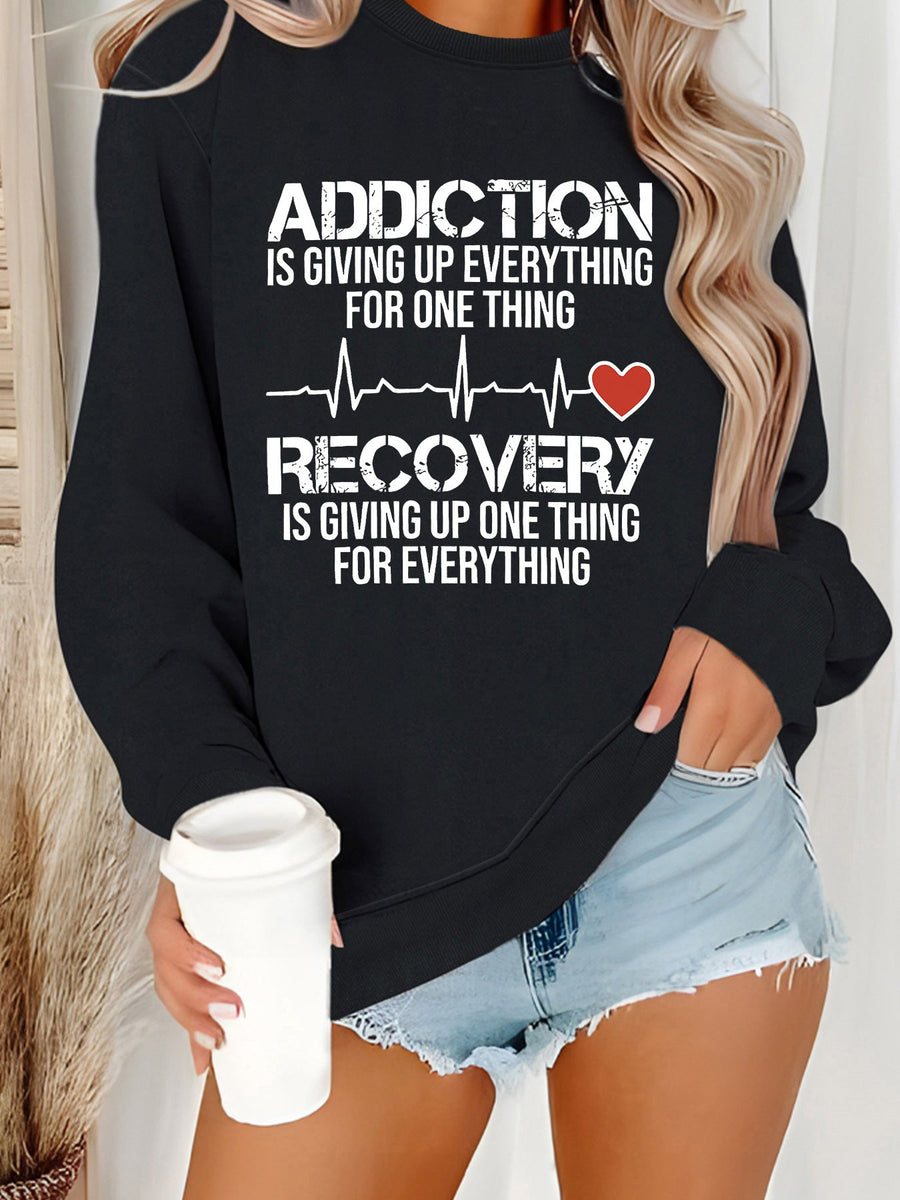 Damen Sweatshirt mit inspirierendem Druck und lässigem Schnitt