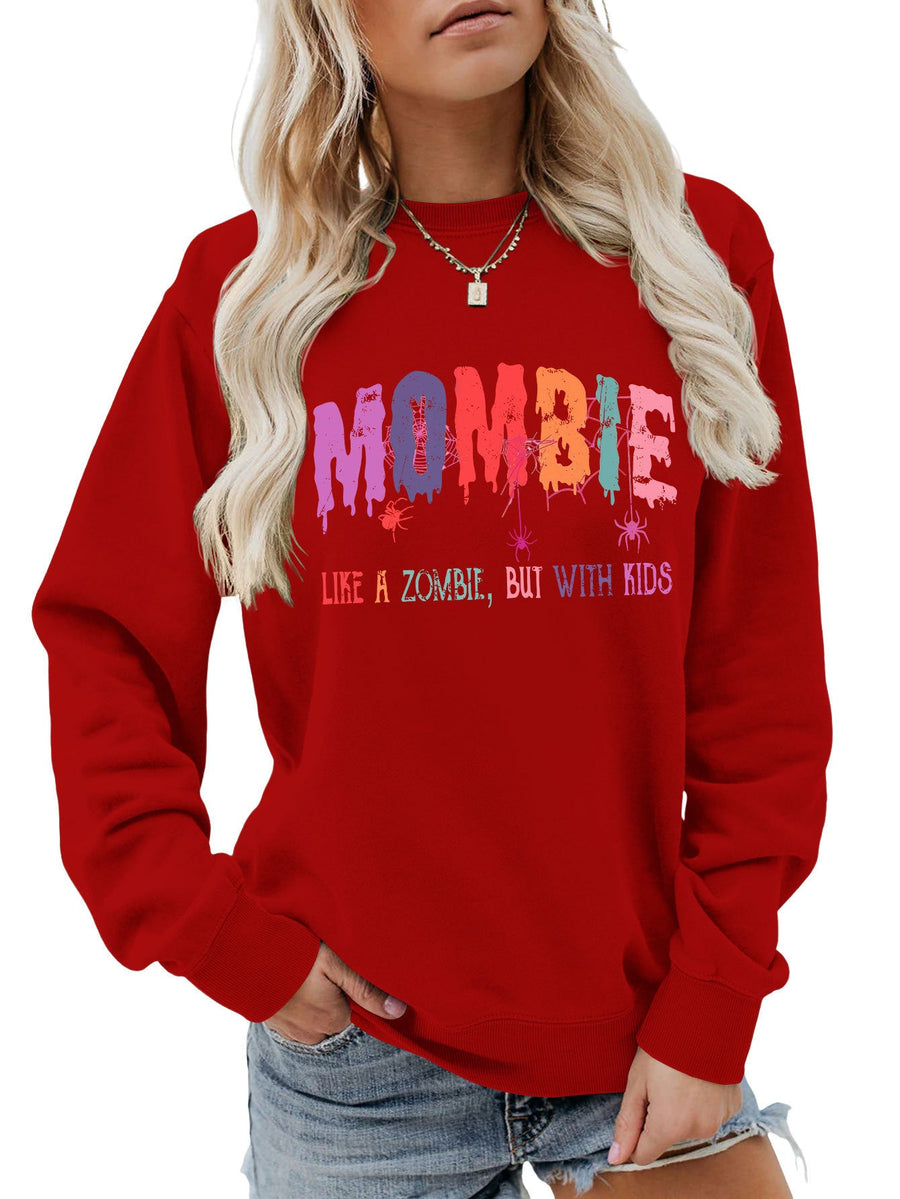 Damen Sweatshirt mit kreativem Zombie-Motiv