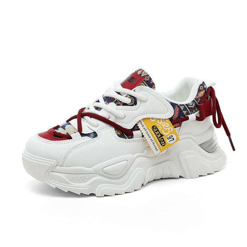 Damen Sportliche Chunky Sneakers mit exklusivem Mustermix und strapazierfähigem Obermaterial