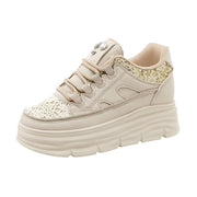 Damen Sportliche Plattform Sneakers mit Glitzer-Details und ergonomischer Dämpfung