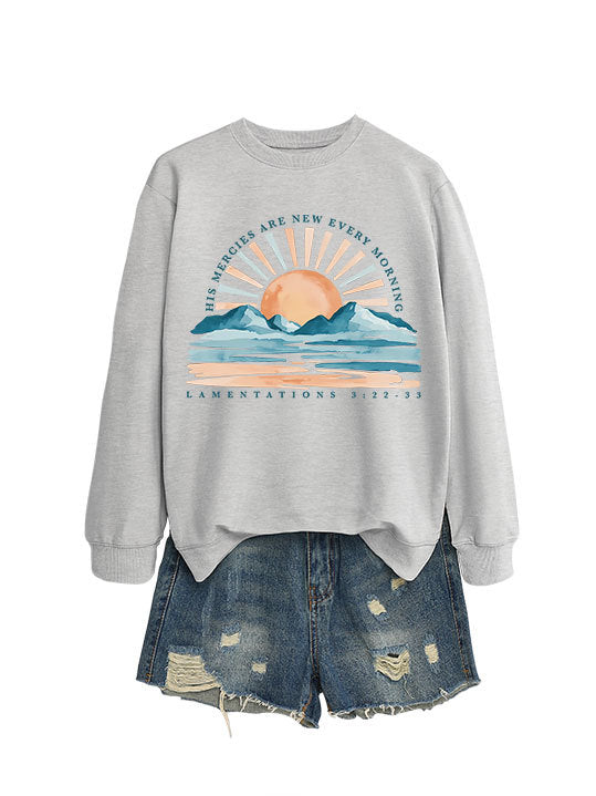 Damen Sweatshirt mit inspirierendem Sonnenaufgangsdesign und lässigem Schnitt