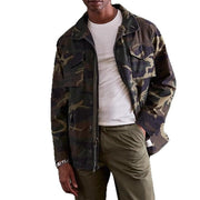 Herren lässige Utility-Jacke mit praktischen Taschen und hohem Kragen Aliams