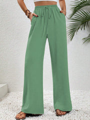 Damen Weite Sommerhose mit elastischem Bund und praktischen Seitentaschen