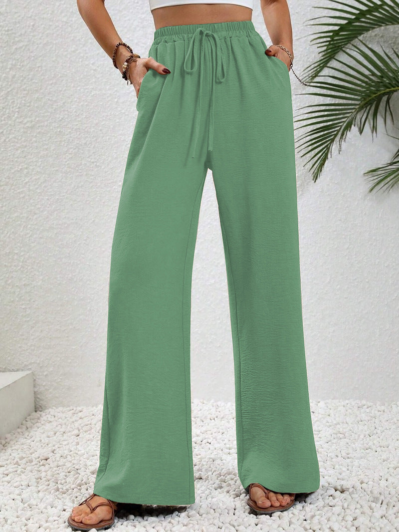 Damen Weite Sommerhose mit elastischem Bund und praktischen Seitentaschen