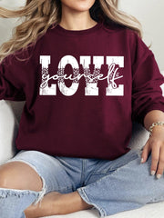 Damen Sweatshirt mit kreativem LOVE-Schriftzug und lässiger Passform