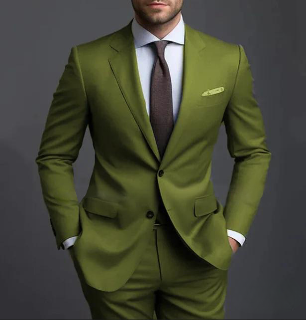 Moderner Slim Fit Hochzeitsgast Anzug für Herren | Grün