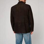 Herren Wildlederjacke mit modernem Schnitt und praktischen Taschen Aliams