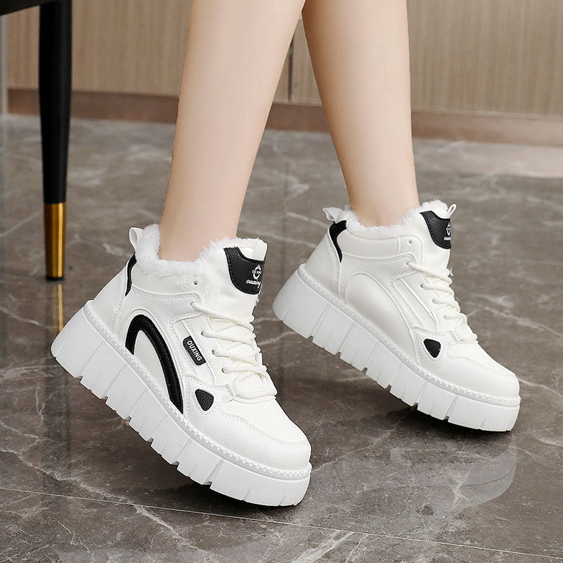 Damen High-Top Sneakers mit plüschiger Innenausstattung und rutschfester Sohle
