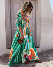 Elegantes Kurzarm Kleid für Schwingende Tänze
