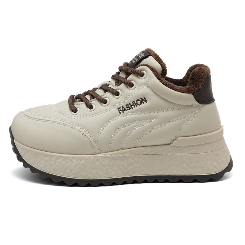 Damen Komfortable Plateau-Sneaker mit warmem Innenfutter