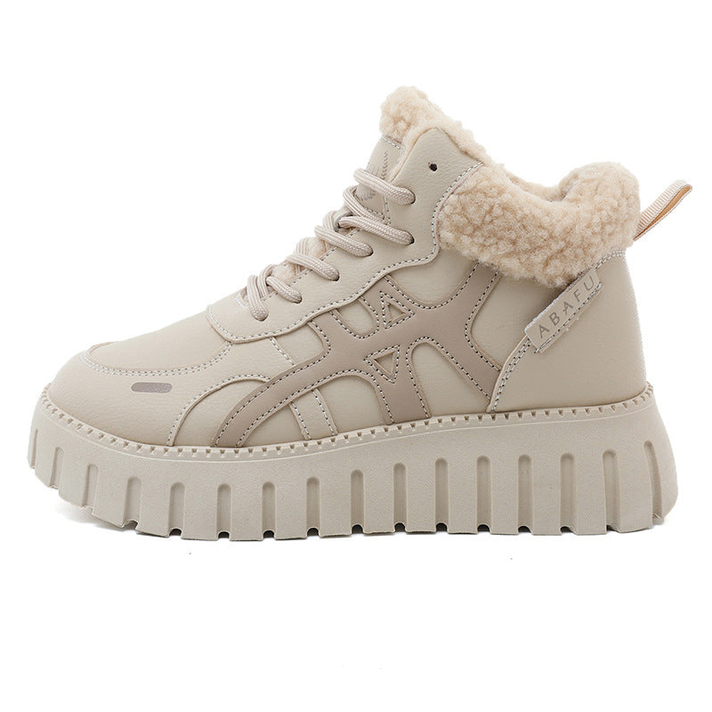 Damen High-Top Sneakers mit flauschigem Innenfutter