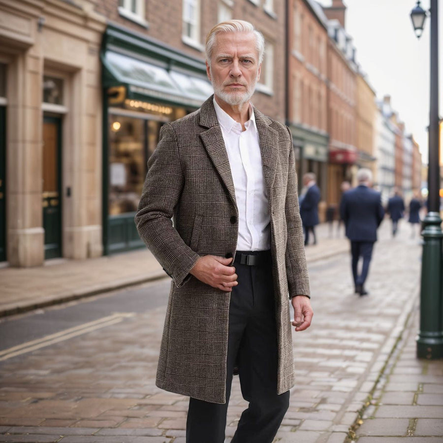 Herren eleganter Karomantel Aliams