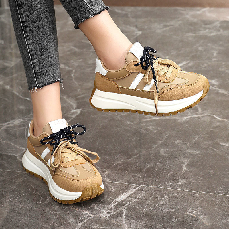 Damen Sportliche Plateau Sneakers mit atmungsaktivem Obermaterial