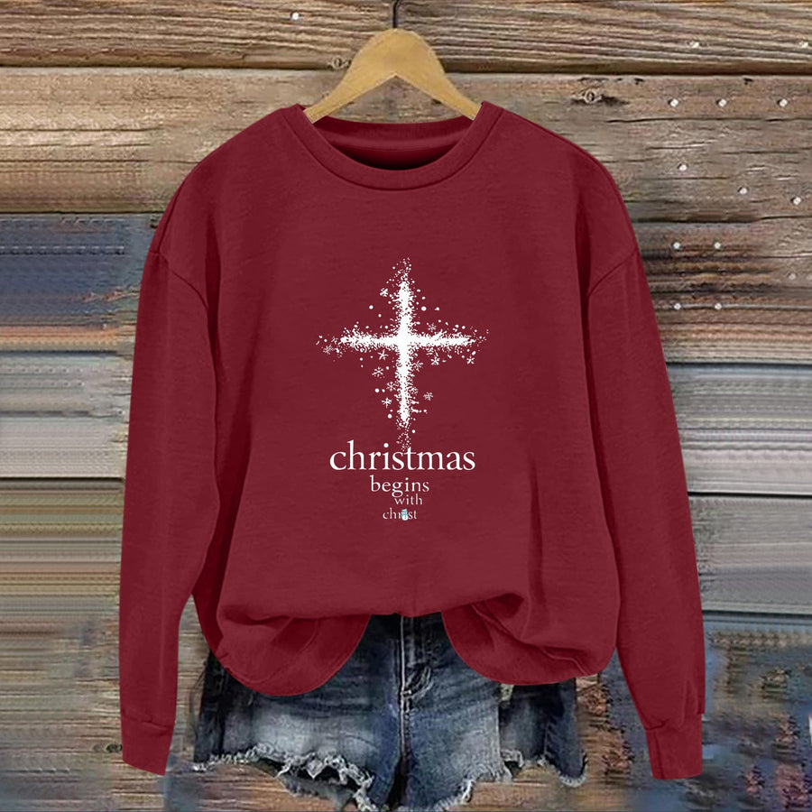 Damen Sweatshirt mit christlichem Motiv und weichem Innenfutter