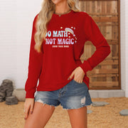 Damen lässiger Sweatshirt mit inspirierendem Mathematikmotiv