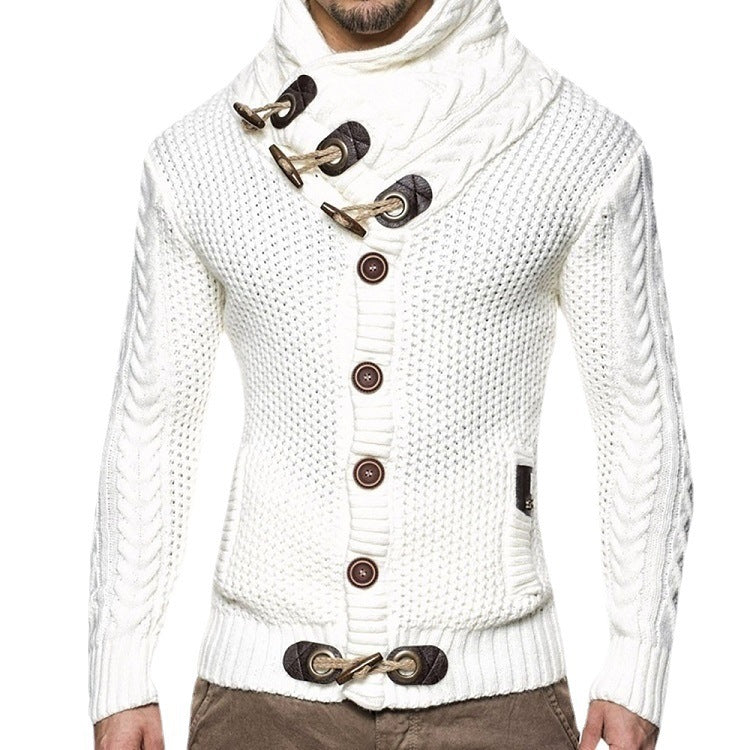 Herren Strapazierfähiger Strickpullover mit asymmetrischem Kragen Aliams